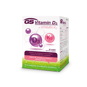 GS Vitamín D3 + Vitamín K2, 60 tabliet