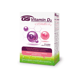 GS Vitamín D3 + Vitamín K2, 30 tabliet