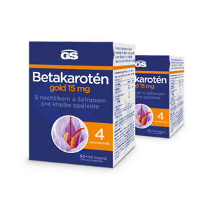 GS Betakarotén Gold 15 mg, 2× 120 kapsúl