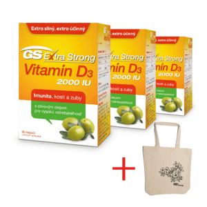 GS Extra Strong Vitamín D3 2000 IU, 3× 90 kapsúl