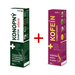 Balíček na vlasy Cemio KONOPNÝ šampón SEBOREA + KOFEÍN conditioner