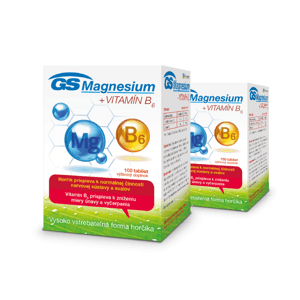 GS Magnesium + VITAMÍN B6, 2× 100 tabliet