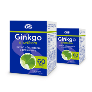 GS Ginkgo 60 mg s horčíkom, 2× 90 tabliet