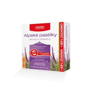 Cemio Alpské pastilky ŠALVIA A VITAMÍN C, 30 + 10 pastiliek