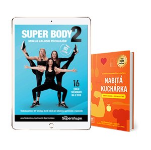 PRE FITNESKU, ktorá chce spalovať a rysovať - Online program na domáce cvičenie SUPER BODY 2 + kniha NABITÁ KUCHÁRKA
