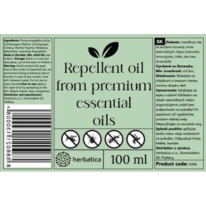 Olejový repelent z prémiových esenciálnych olejov - 100 ml - Herbatica