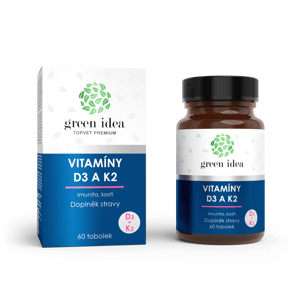 VITAMÍNY D3 a K2 - kapsule 60 ks - Green idea